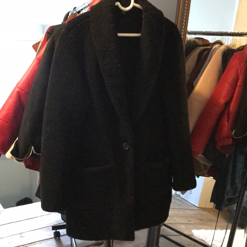 Black sheep fur coat